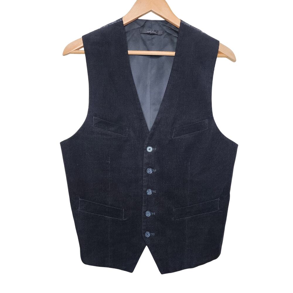 Express Men's Black Corduroy Vest Size Small